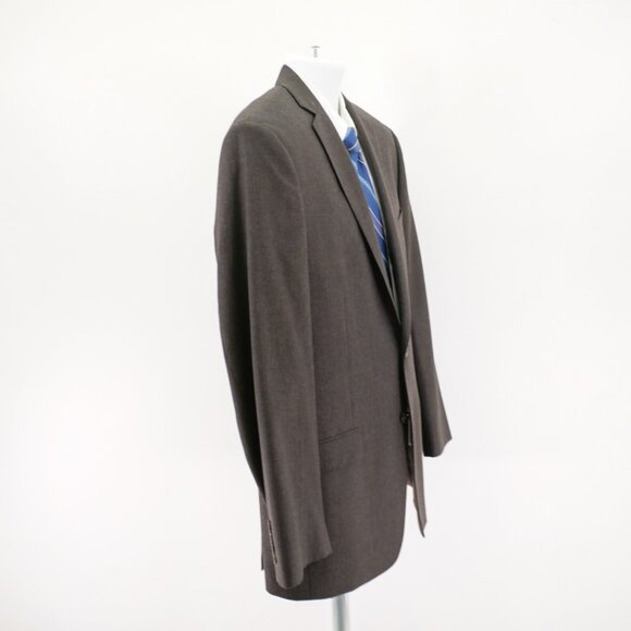 Calvin Klein Brown Black Soft Wool Star Check 2 Button 40S Tagged 40R Sport Coat - Picture 7 of 11